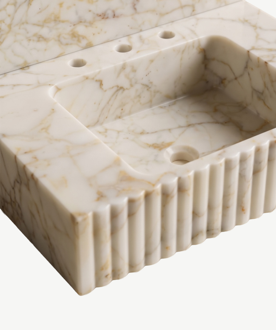 Afyon Sugar Fluted Trough Sink (Curved Back) - Görsel 2
