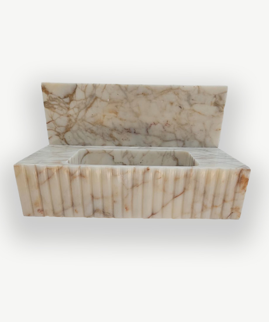 Afyon Sugar Fluted Trough Sink (Curved Back) - Görsel 3
