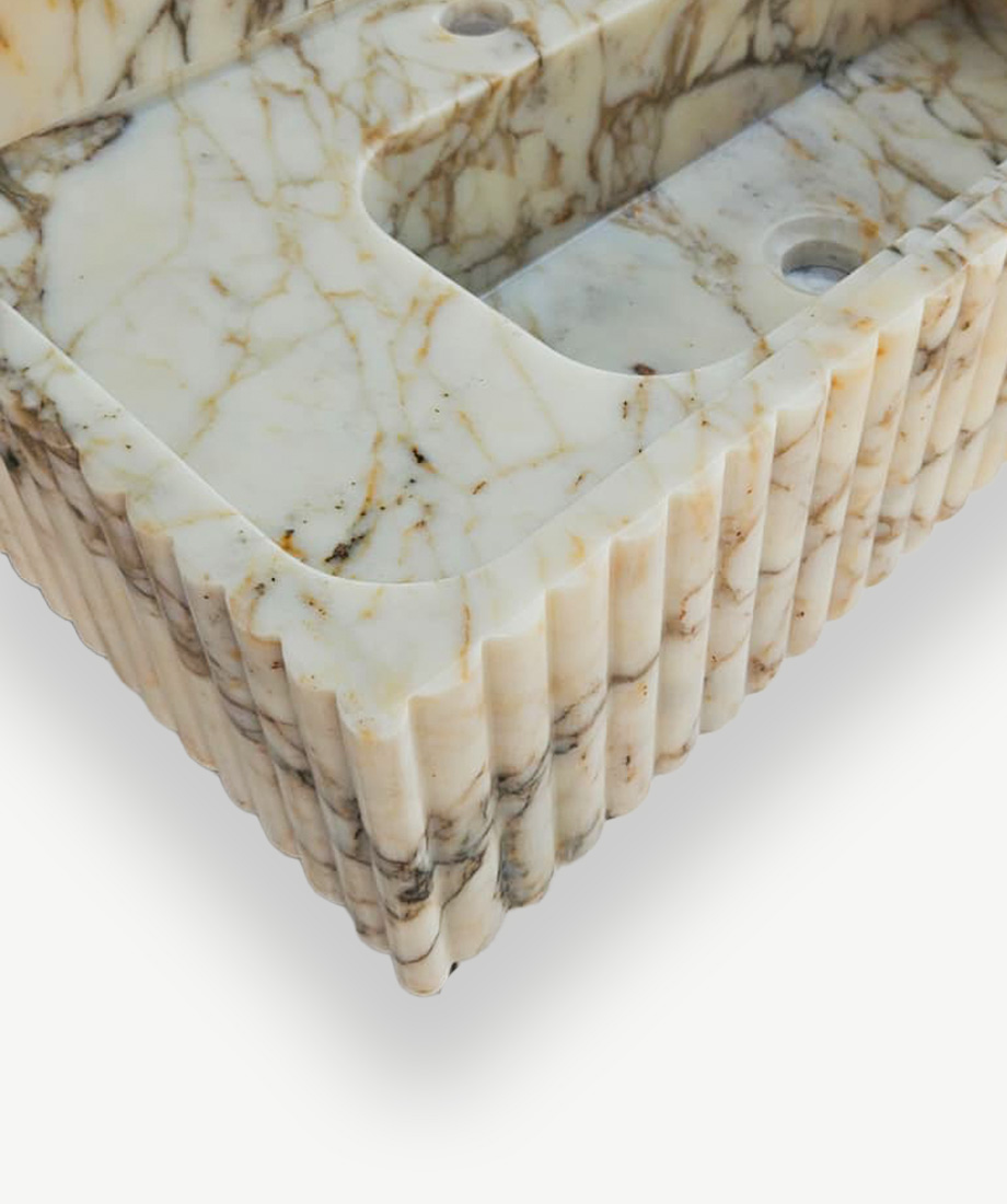 Afyon Sugar Fluted Trough Sink (Arch Back) - Image 2