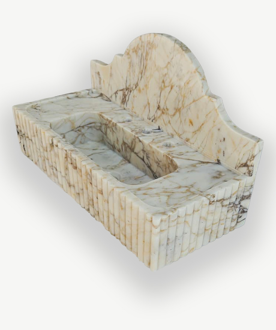 Afyon Sugar Fluted Trough Sink (Arch Back) - Image 4