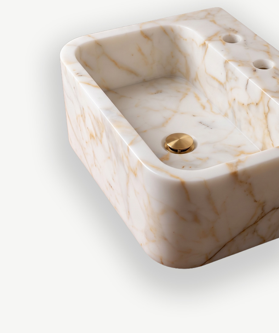 Calacatta Gold Rectangular Basin - Image 2