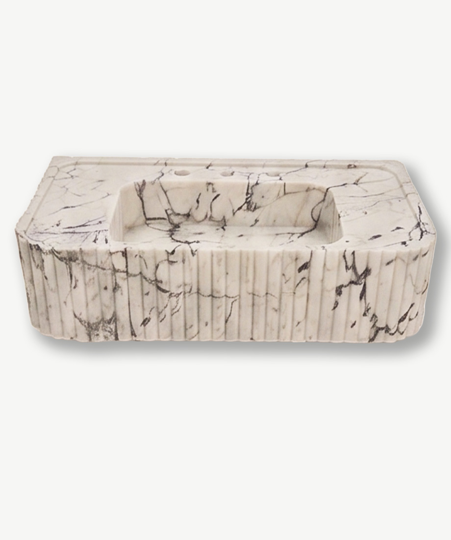 Lilac Marble Fluted Trough Sink - Image 3