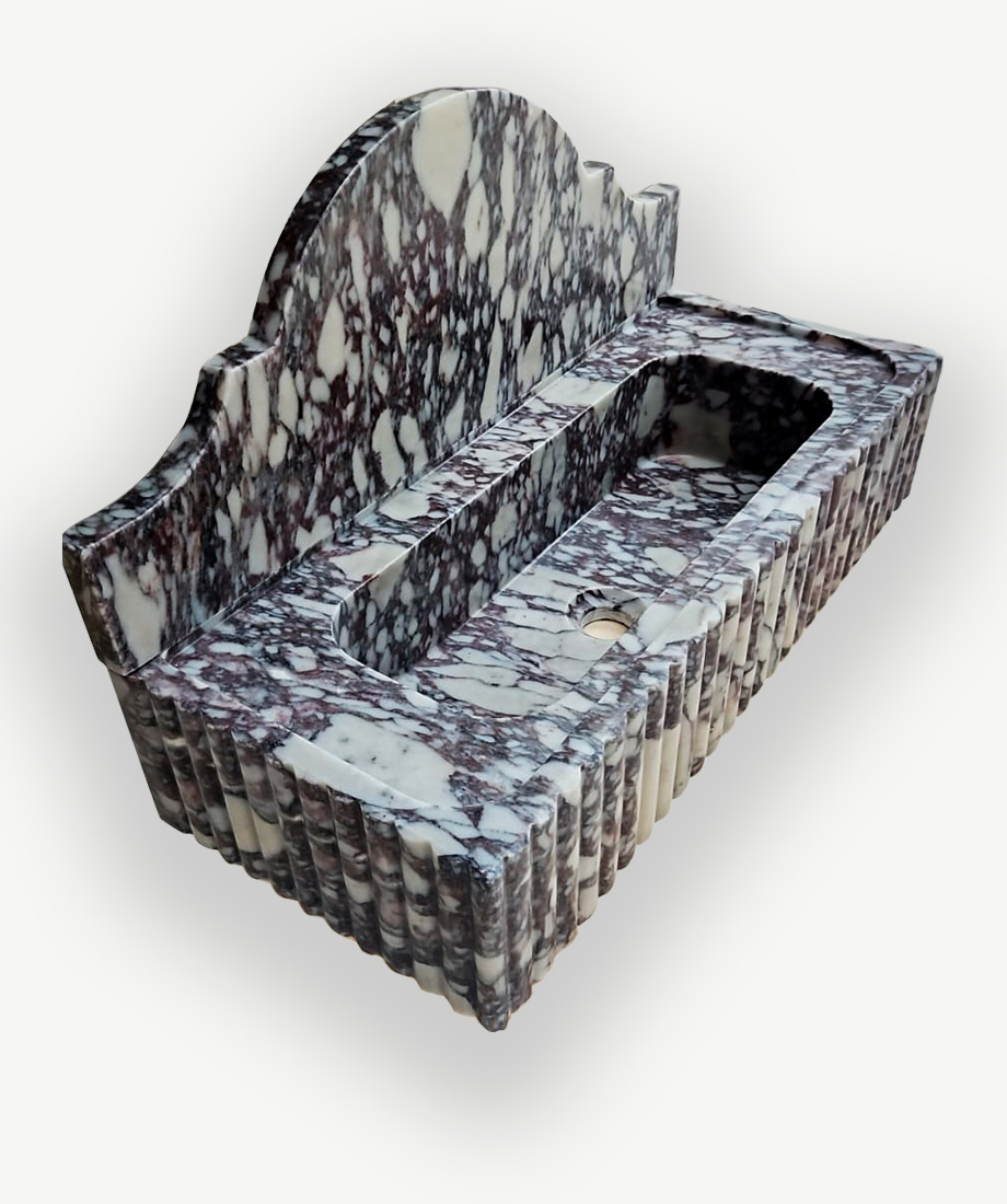 Violet Marble Fluted Trough Sink (Arch Back) - Görsel 4