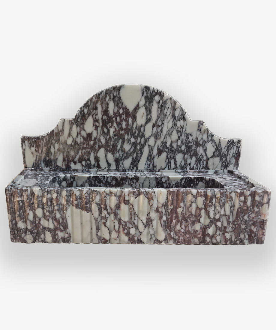 Violet Marble Fluted Trough Sink (Arch Back) - Görsel 3