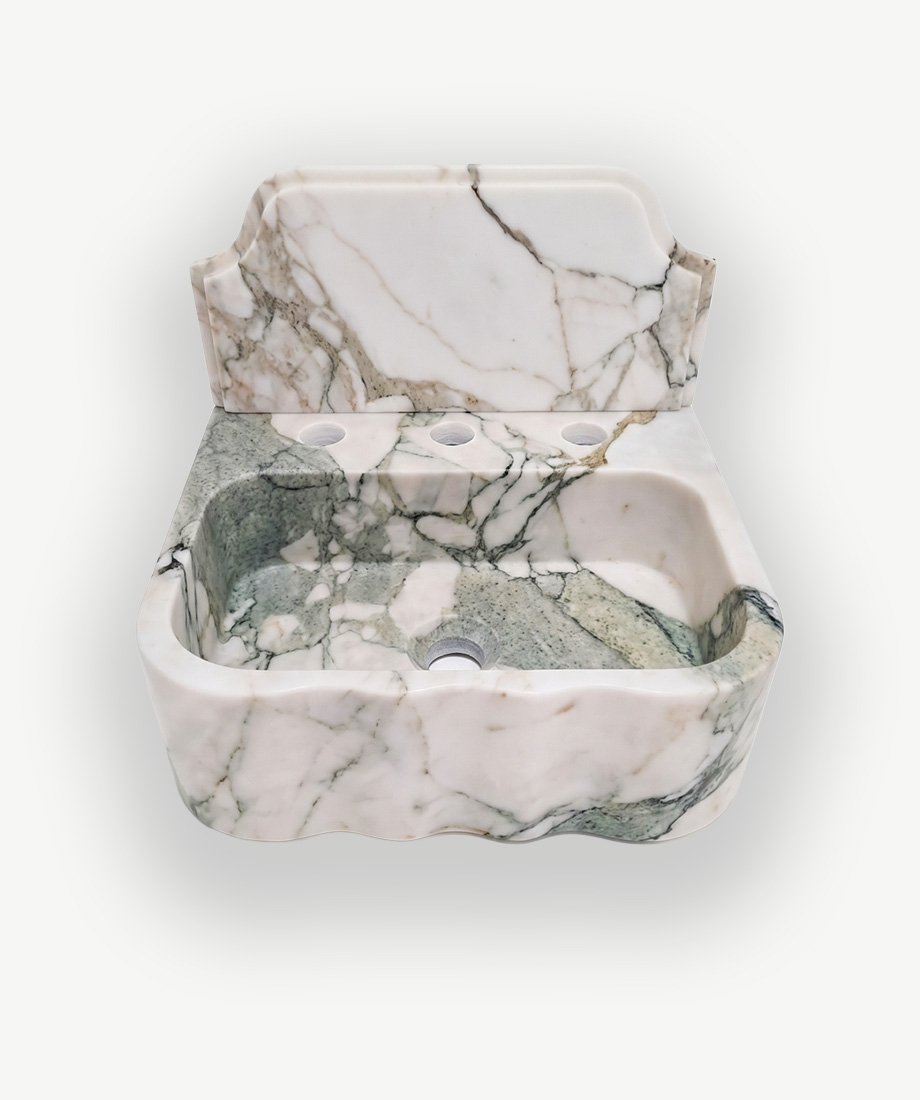 Green Veined Fluted Trough Sink - Görsel 4