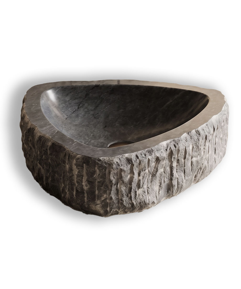 Black Freeform Natural Edge Wash Basin - Image 3