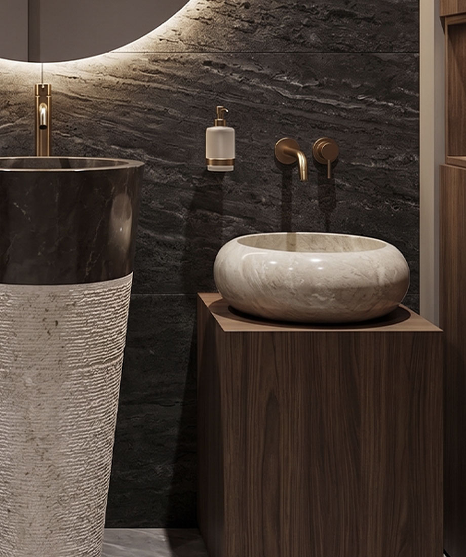 Two-Tone Pedestal Wash Basin - Image 2