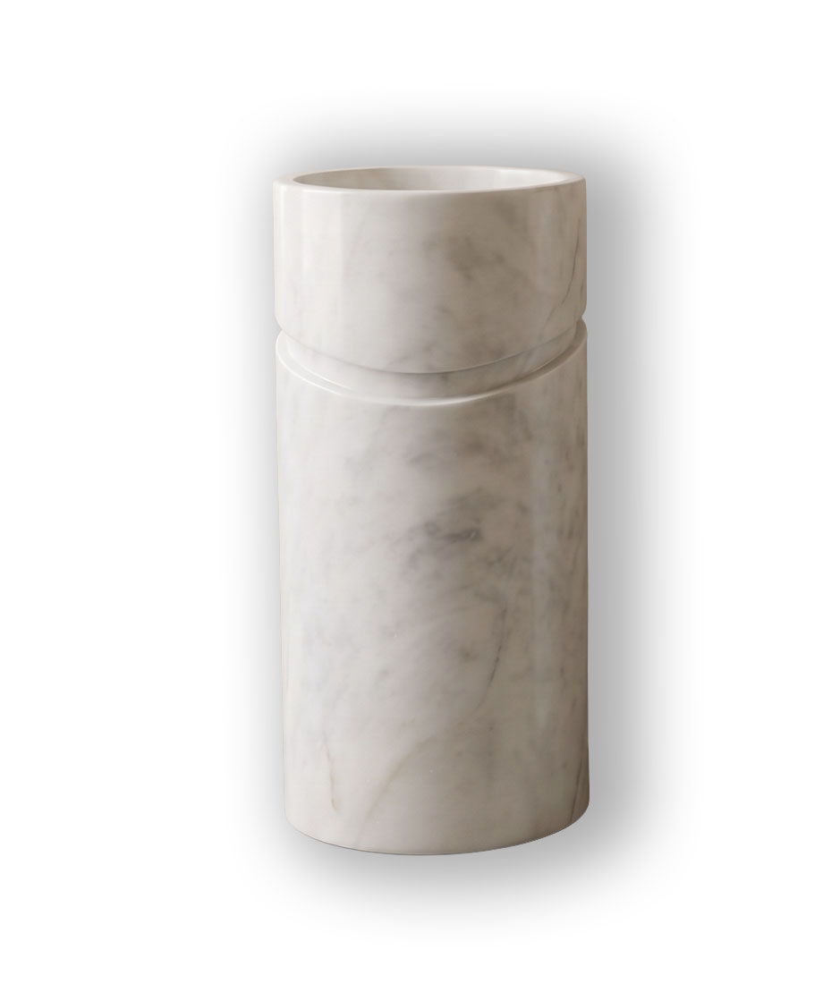 White Marble Pedestal Basin - Image 3