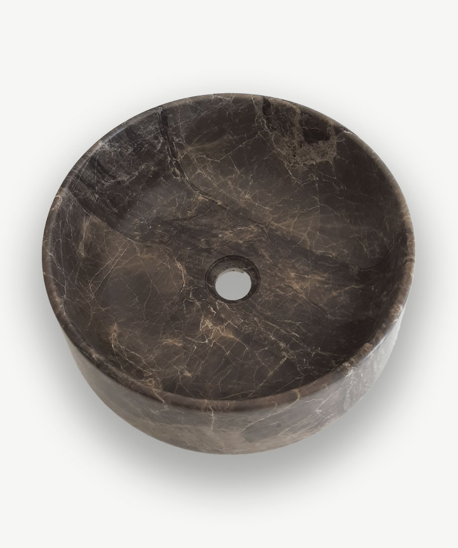 Dark Emperador Round Wash Basin - Image 4