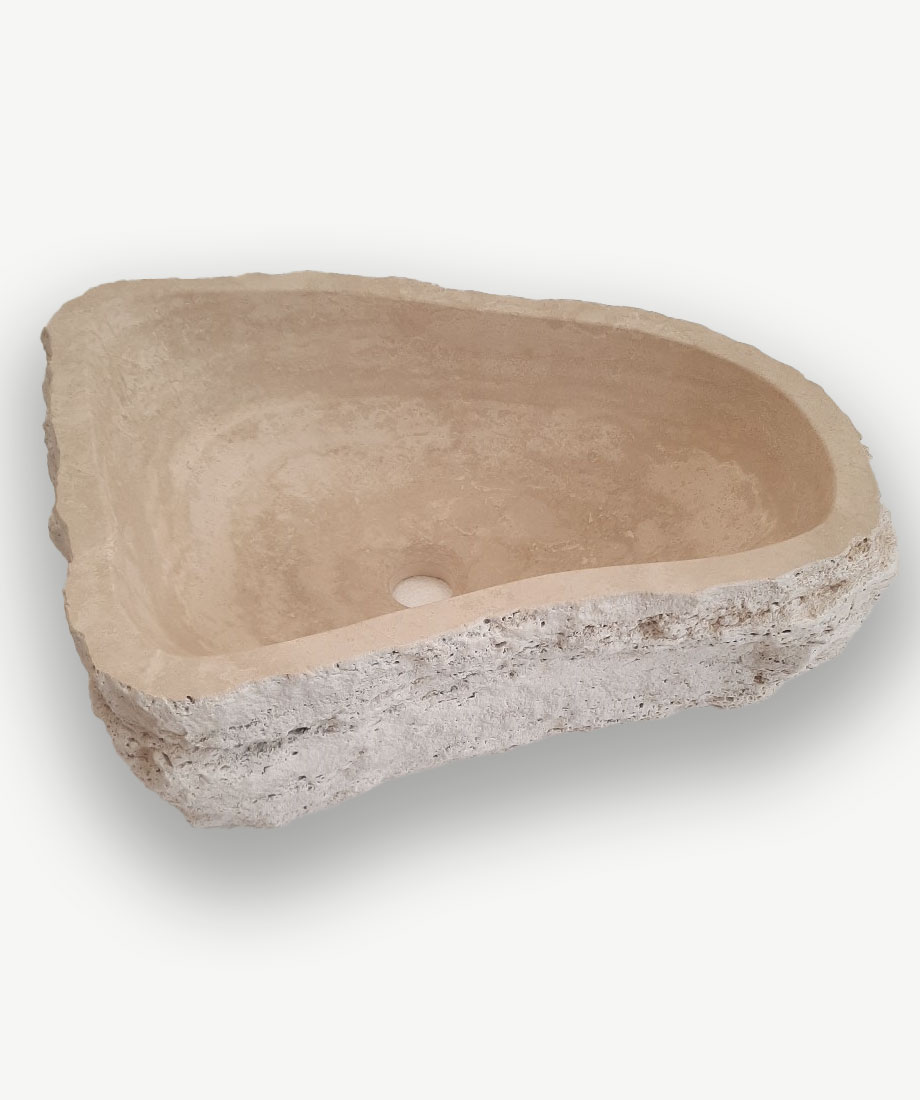 Travertine Freeform Natural Edge Basin - Image 5