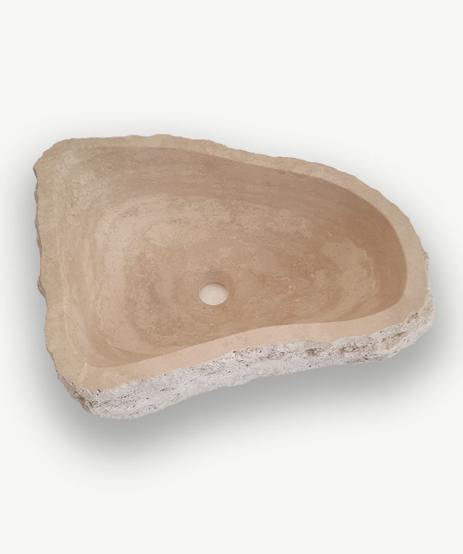 Travertine Freeform Natural Edge Basin - Image 4