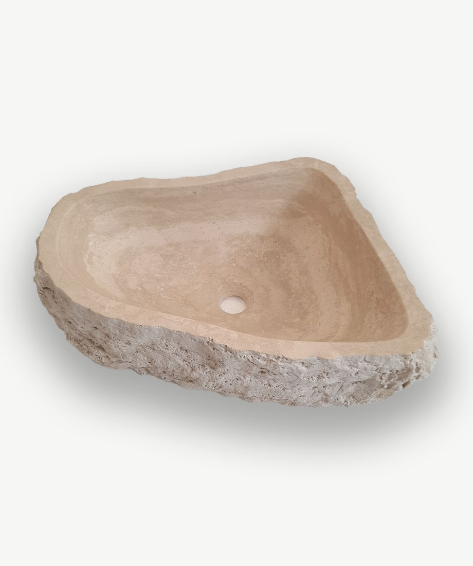 Travertine Freeform Natural Edge Basin - Image 3