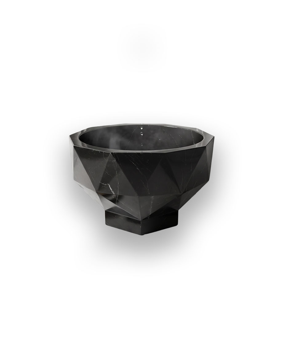 Black Faceted Wash Basin - Görsel 3