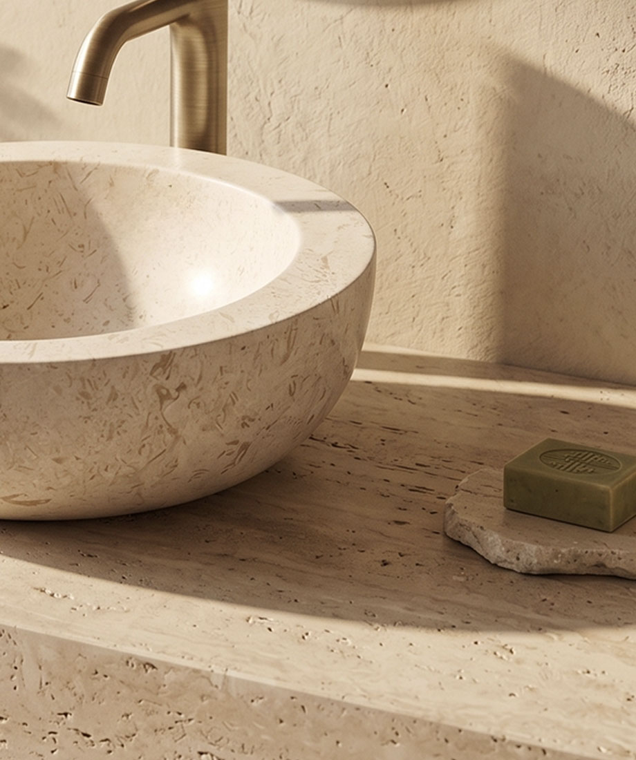 Cream Marble Wash Basin - Image 2